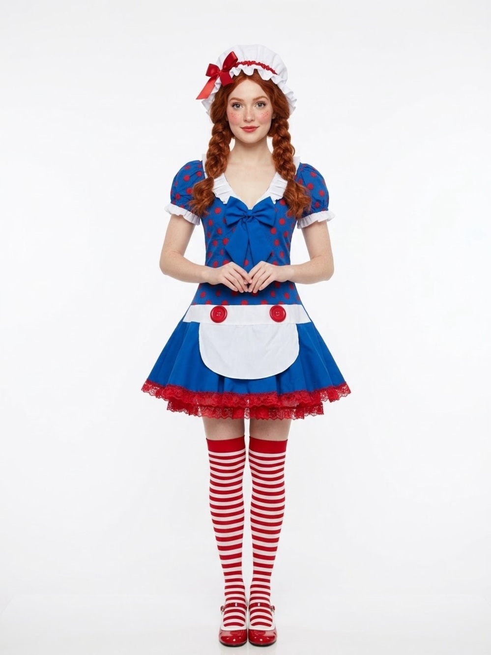 Leg Avenue Vintage Y2K Darling Rag Doll Costume Dress & Bonnet